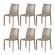 1 Kit 6 Cadeiras Amanda Glam Revestida em PVC Fendi Estrutura Metal